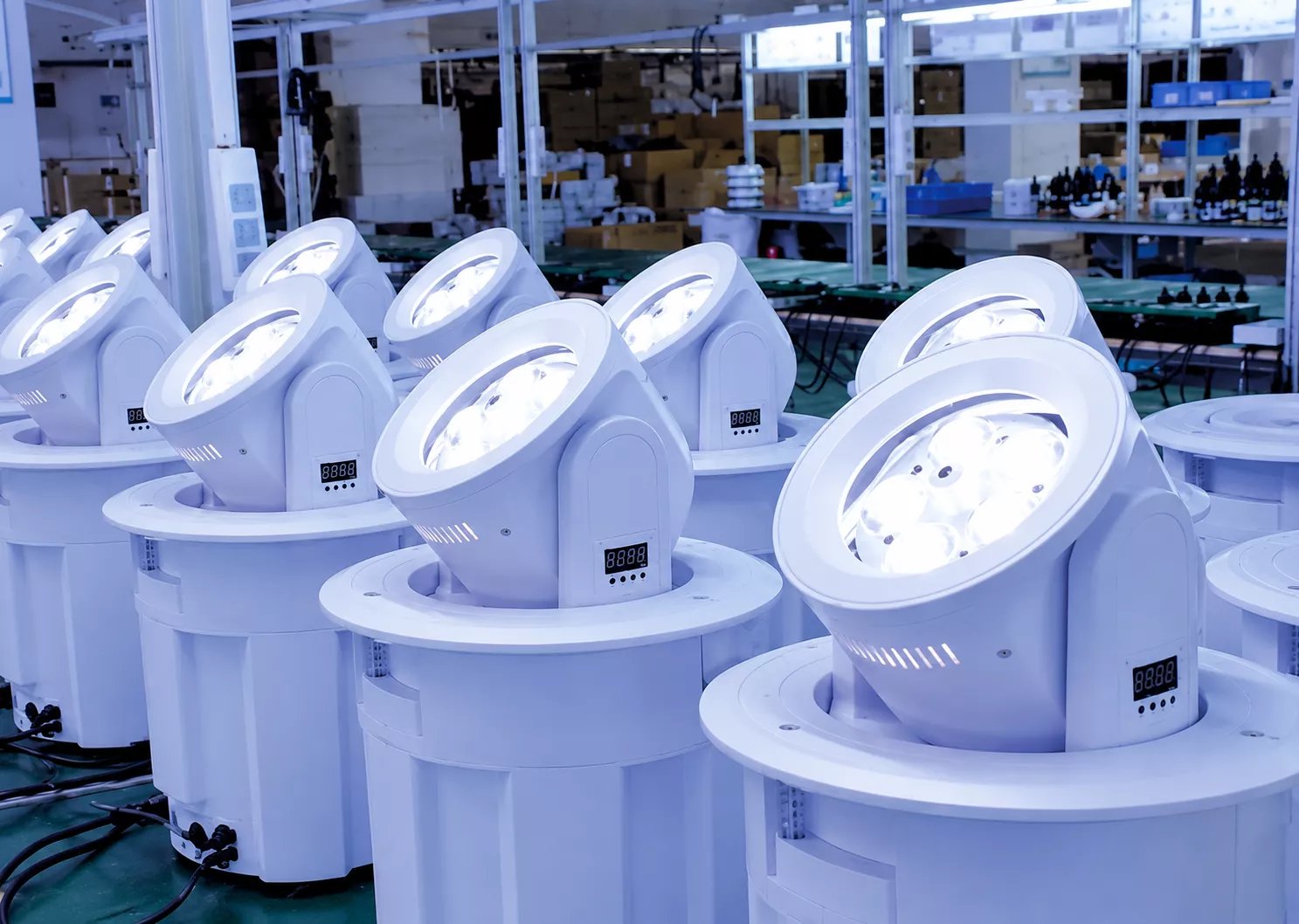 Lighting products being prepared